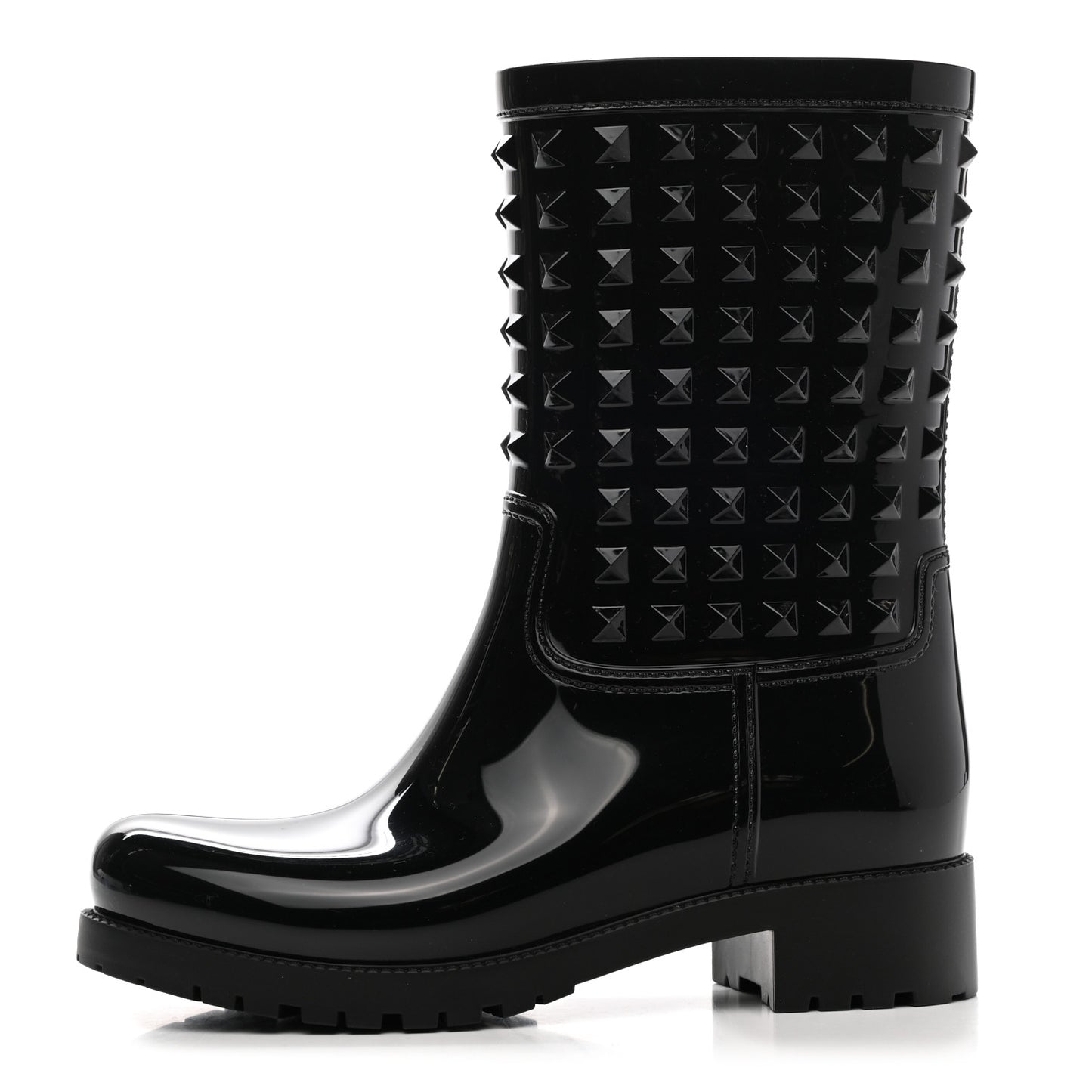 Rubber Rockstud Short Rainboots 37 Black