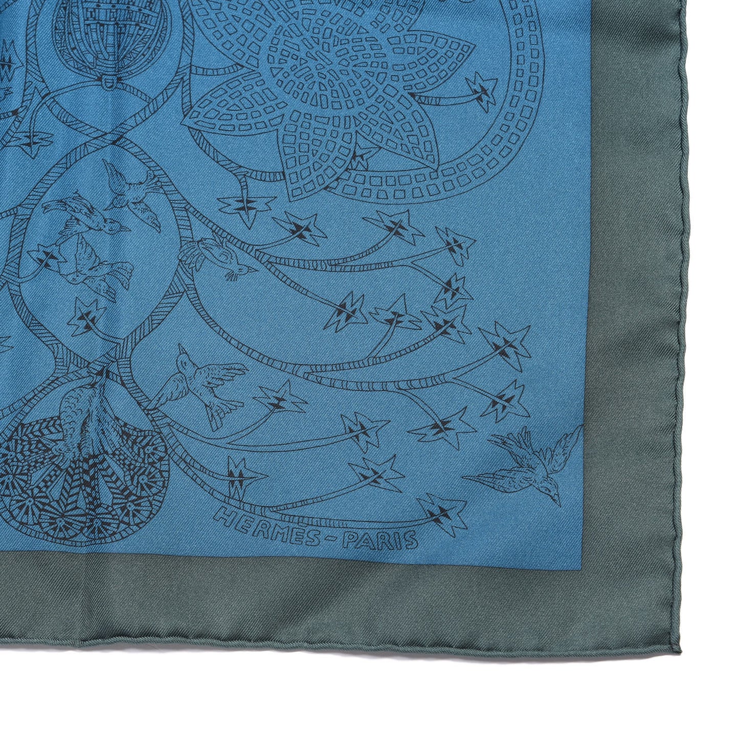 Silk Les Legendes De L'Arbre Scarf 90 Petrole Gris Acier