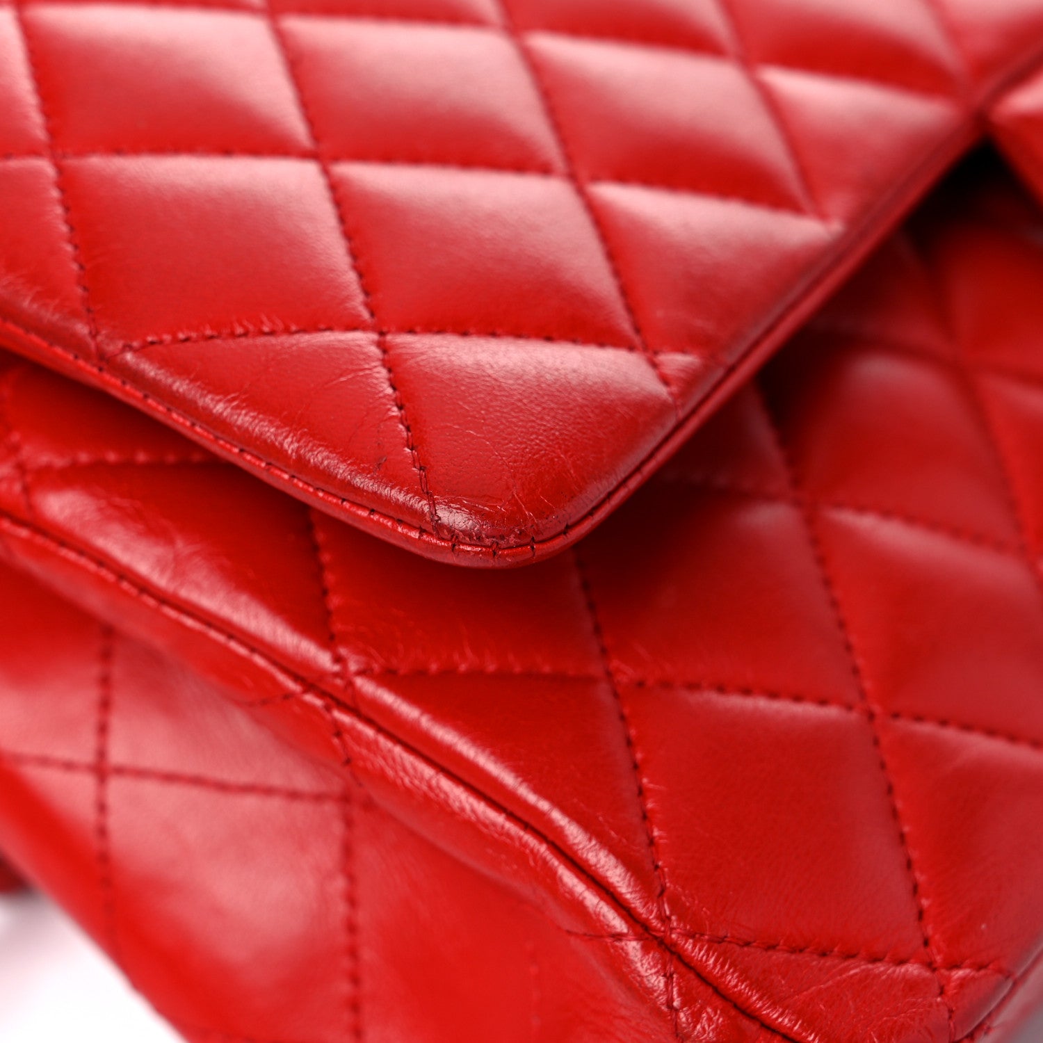Chanel Lambskin Quilted Medium Double Flap Red 18 of 25