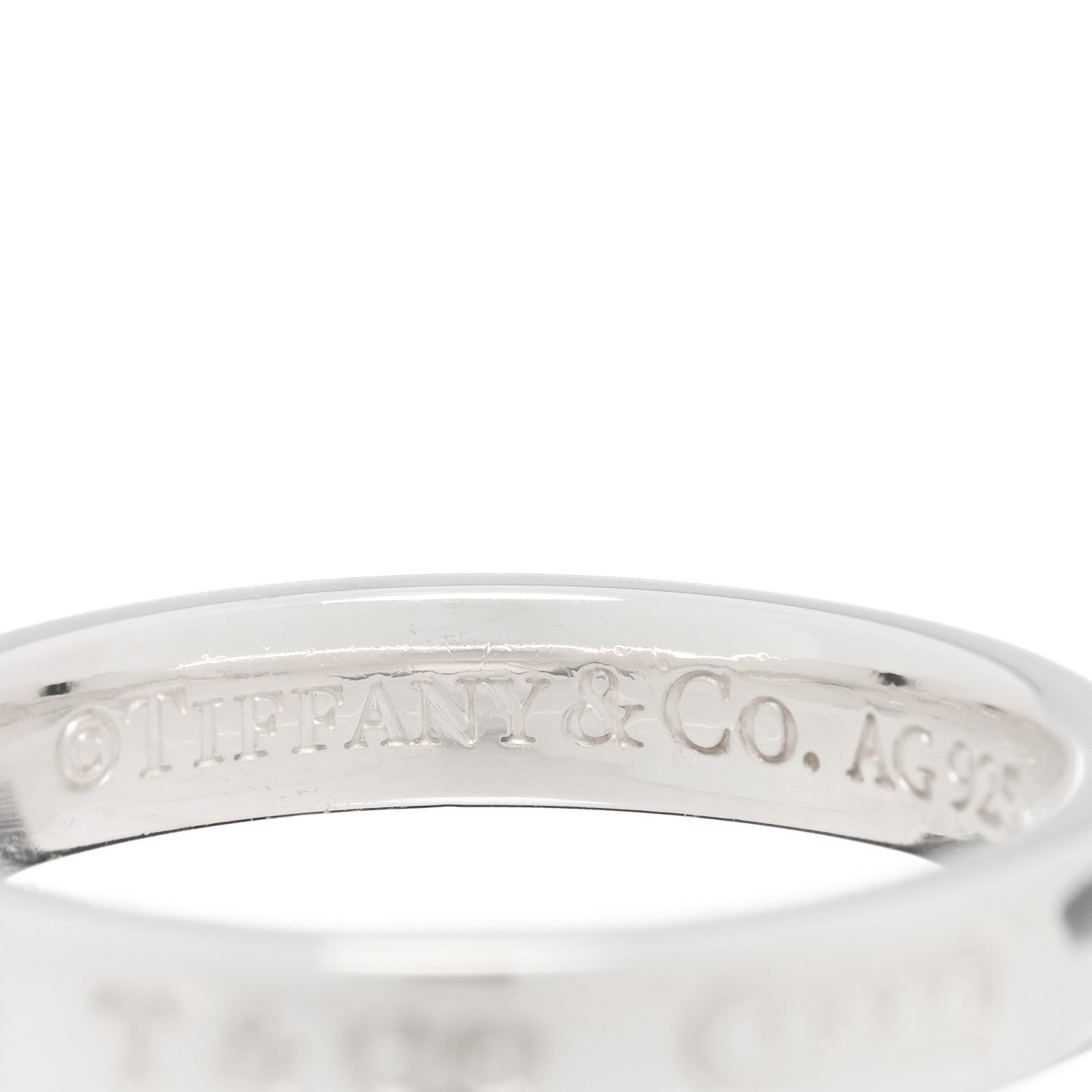 Tiffany Sterling Silver Narrow 1837 Band Ring 59 8.75 3 of 4