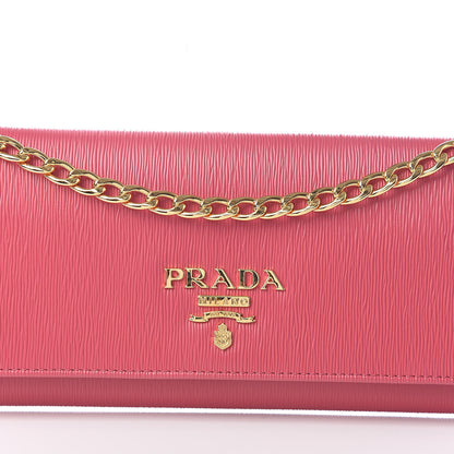 Prada Vitello Move Oro Chain Wallet Peonia 7 of 9