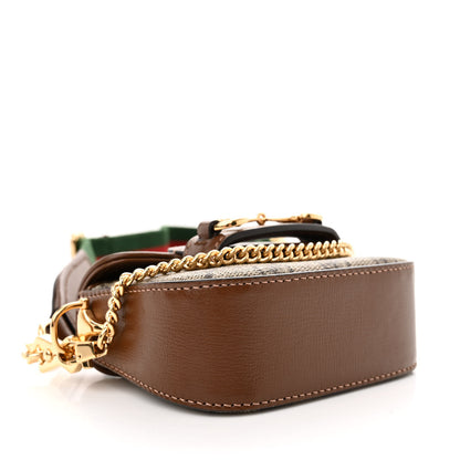 Gucci GG Supreme Monogram Azalea Calfskin Web Horsebit 1955 Wallet On Strap Beige Ebony Brown Sugar 4 of 9