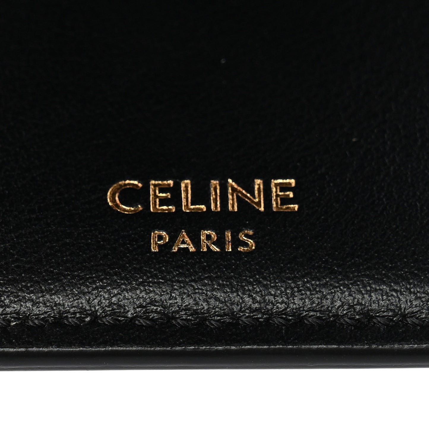 Satinated Calfskin 16 Small Tri-Fold Wallet Black