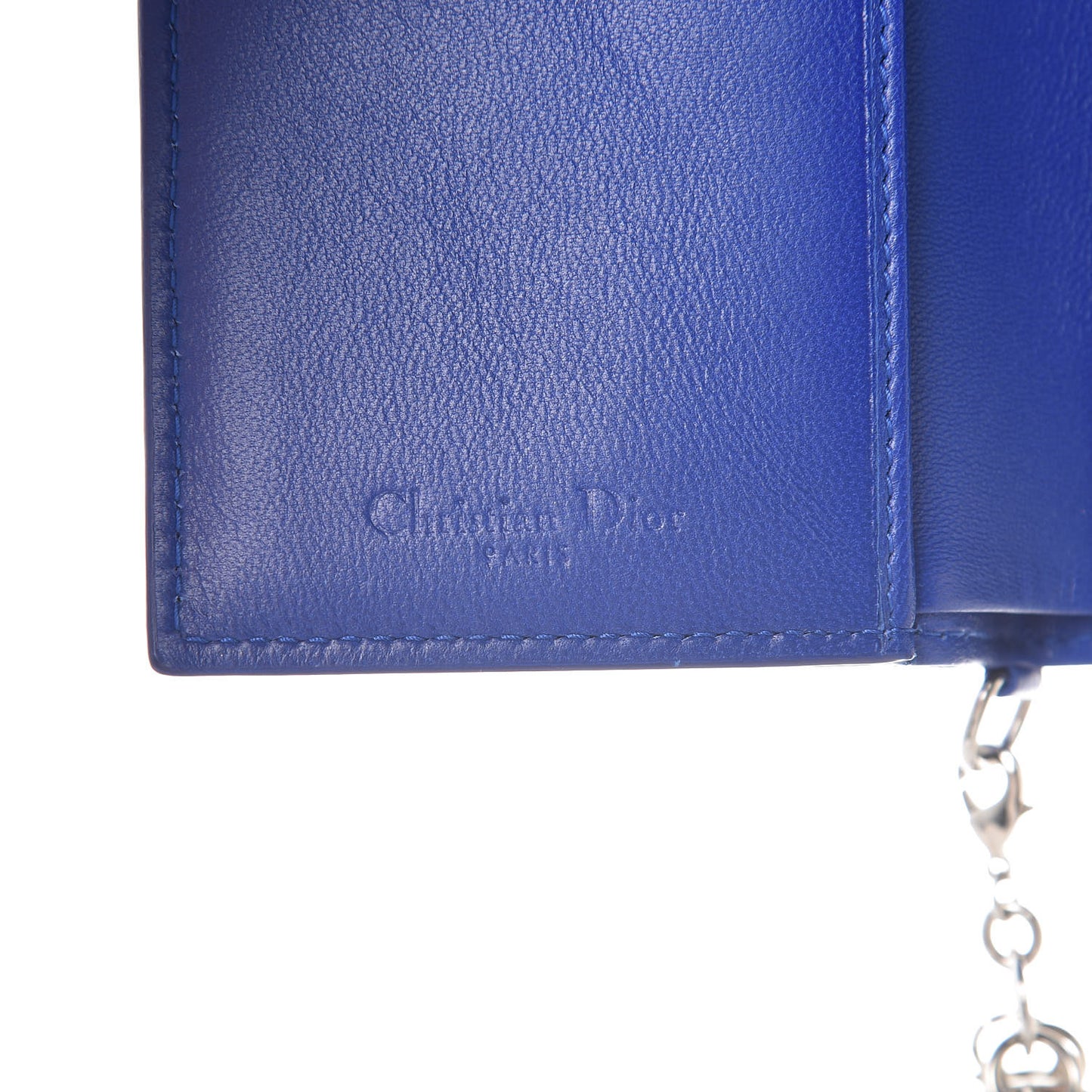 Lambskin Cannage Lady Dior Eden Wallet Blue