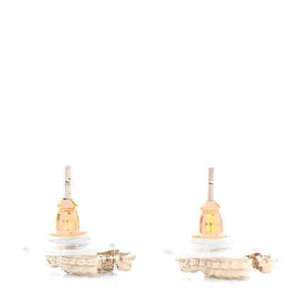 Chanel Crystal CC Earrings Gold 4 of 4