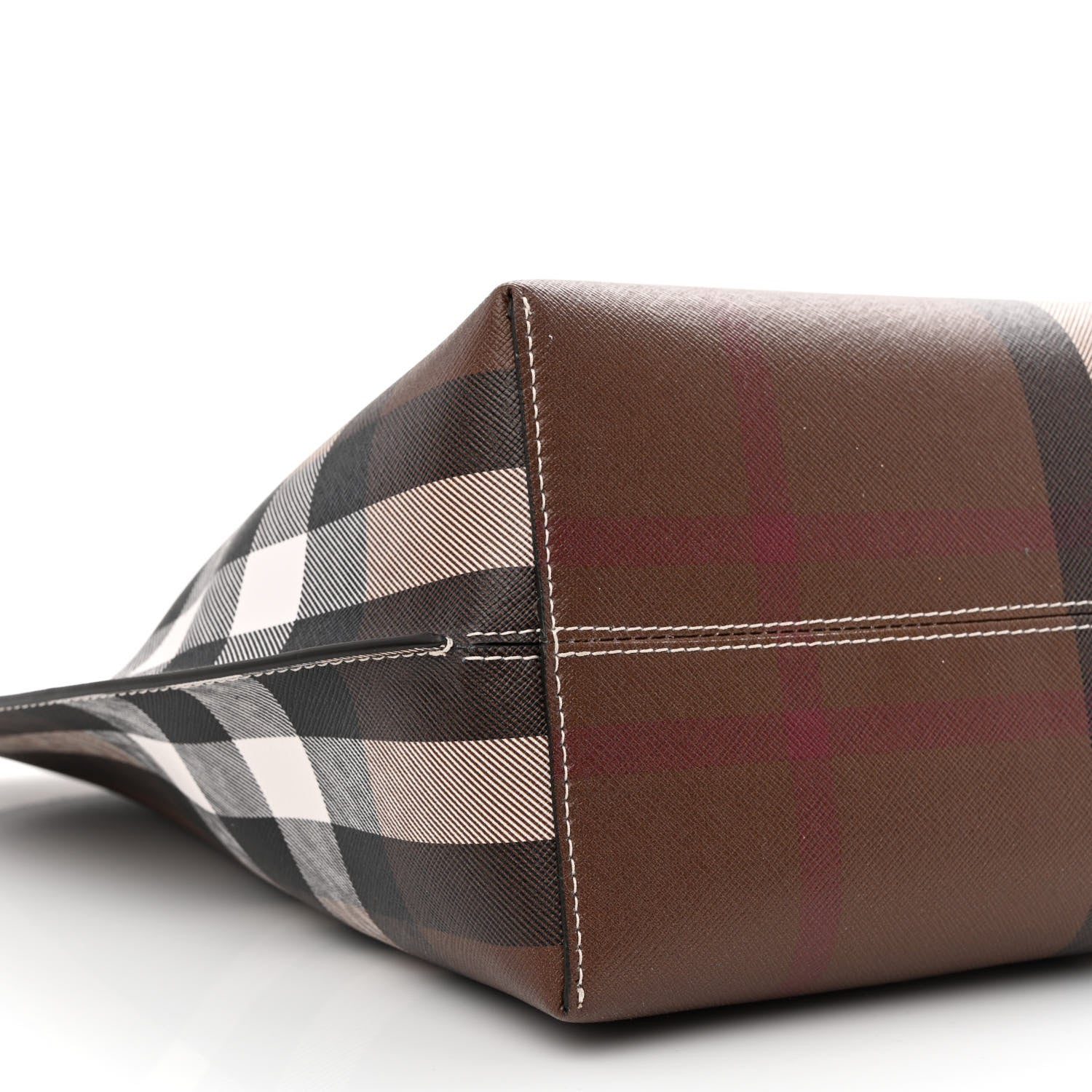 Burberry E-Canvas Check Medium Tote Dark Birch Brown 9 of 10