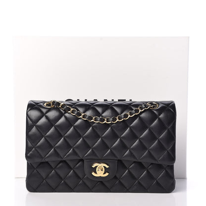 Chanel Lambskin Quilted Medium Double Flap Black 9 of 13