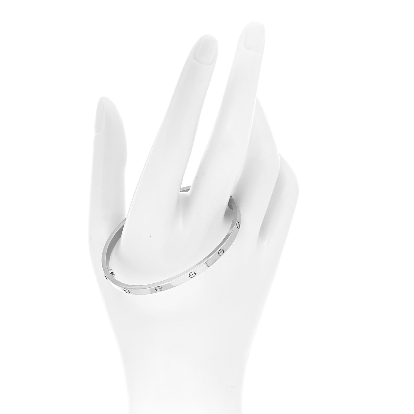 18K White Gold Small LOVE Bracelet 17