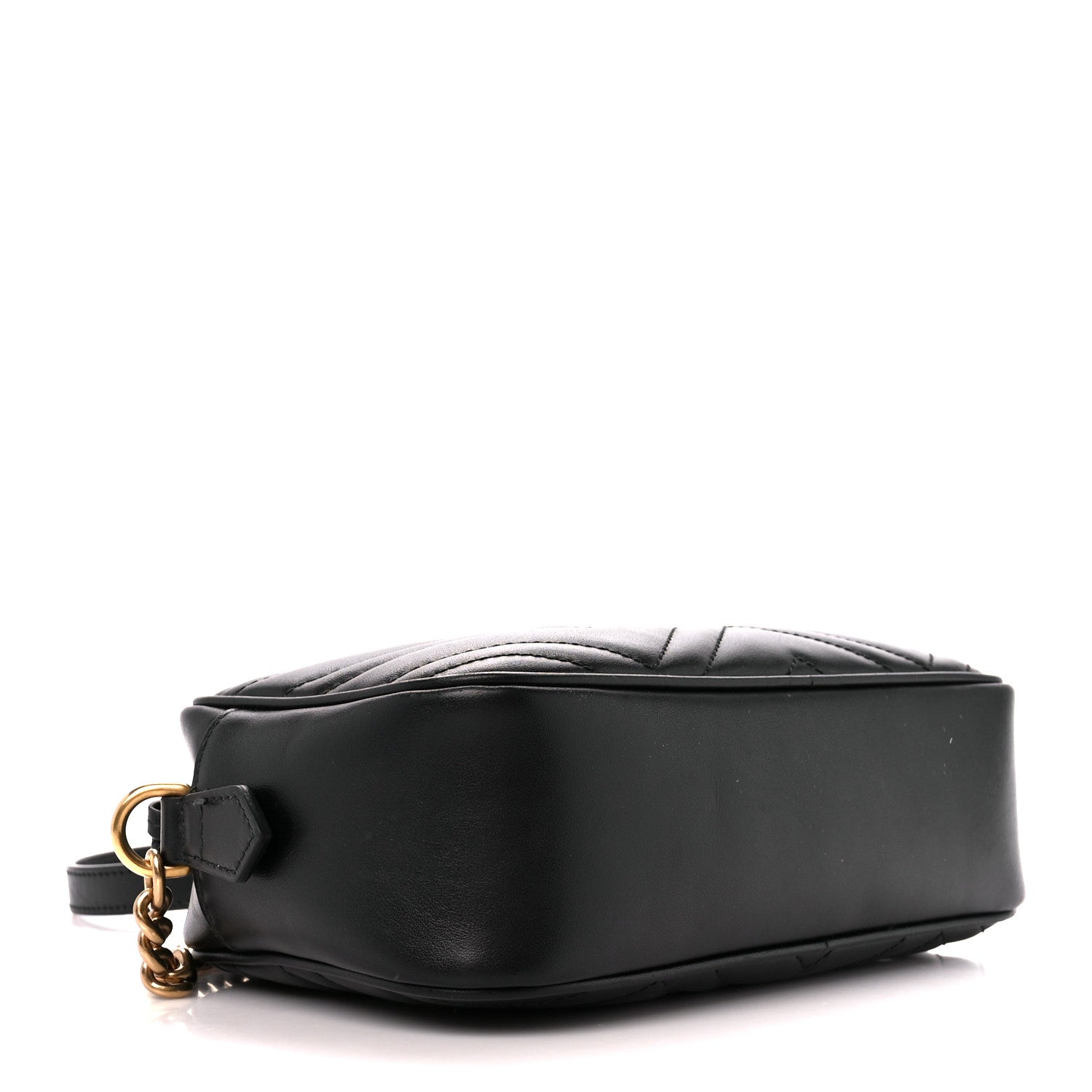 Gucci Calfskin Matelasse Small GG Marmont Chain Shoulder Bag Black 4 of 12