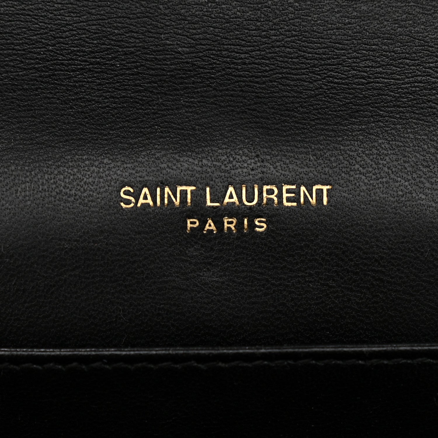 Saint Laurent Calfskin Crocodile Embossed Monogram Cassandra Chain Wallet Black 6 of 14