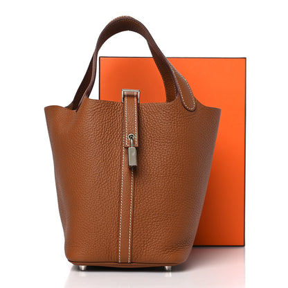Hermes Taurillon Clemence Picotin Lock 18 PM Gold 10 of 10