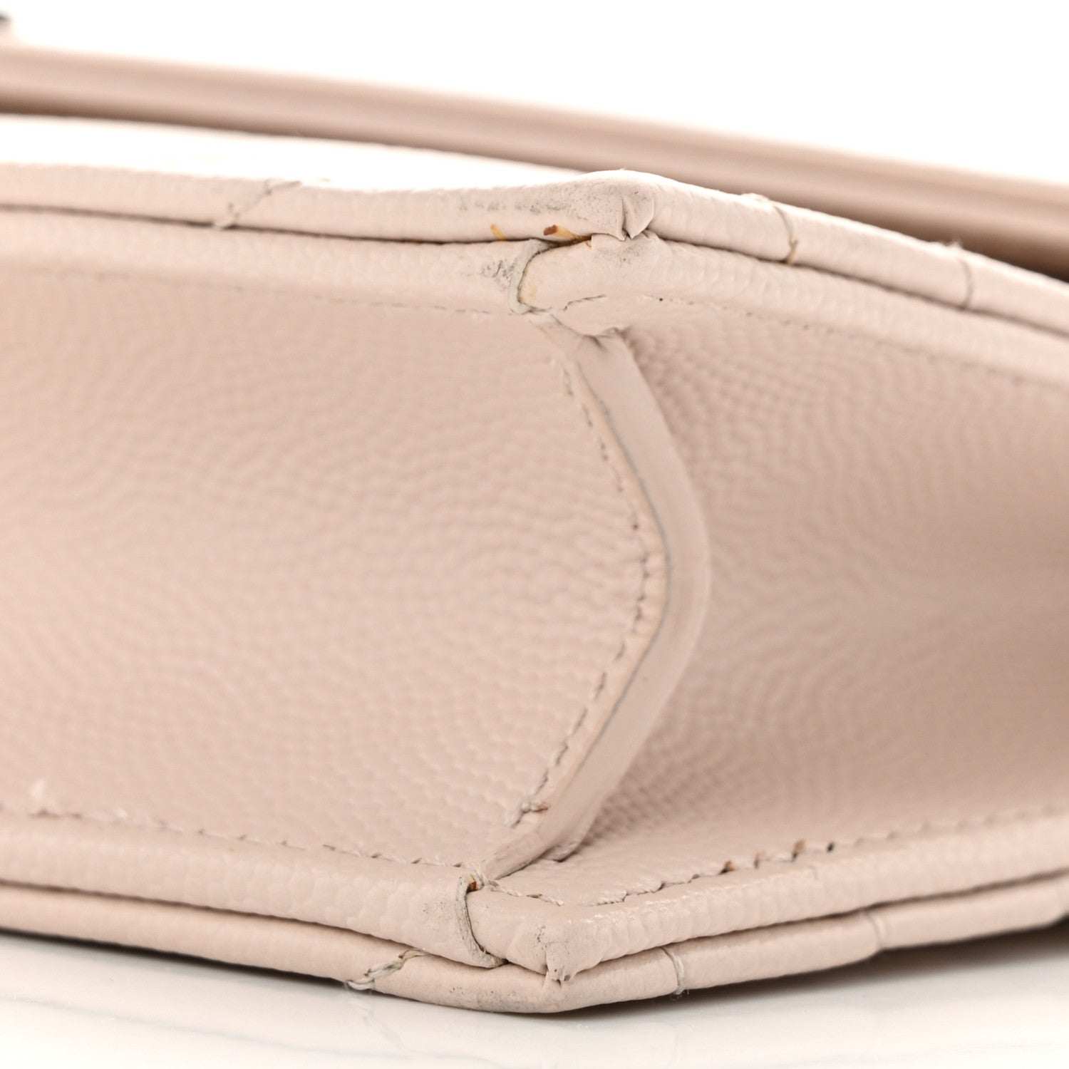 Saint Laurent Grain De Poudre Matelasse Chevron Monogram Envelope Chain Wallet Washed Pale Pink 10 of 10