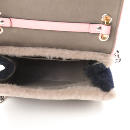 Fendi Shearling Vitello Century F is Fendi Small Kan I Shoulder Bag Pink Tortora Blue 5 of 11
