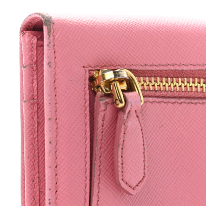 Prada Saffiano Metal Continental Flap Wallet Begonia 11 of 11