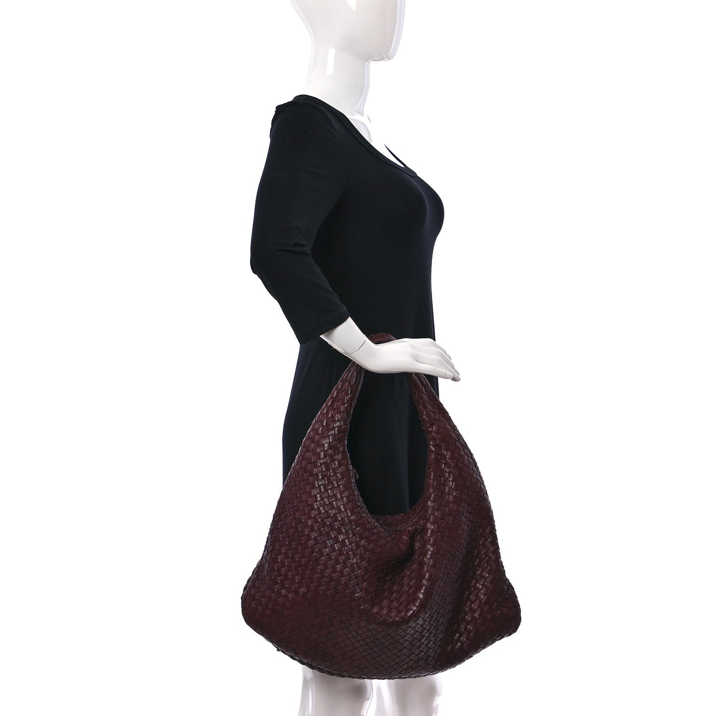 Intagli Intrecciato Large Veneta Hobo Dark Red