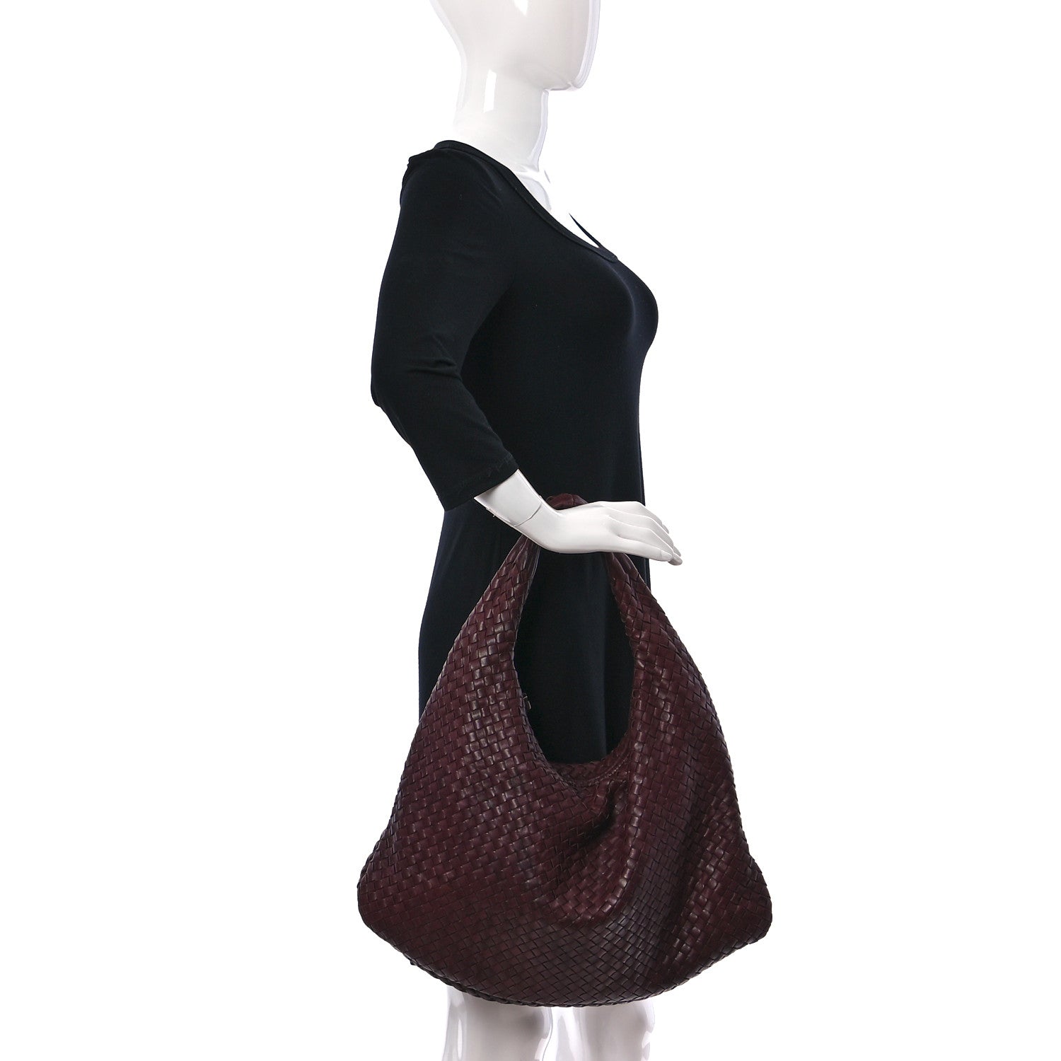 Bottega Veneta Intagli Intrecciato Large Veneta Hobo Dark Red 2 of 10
