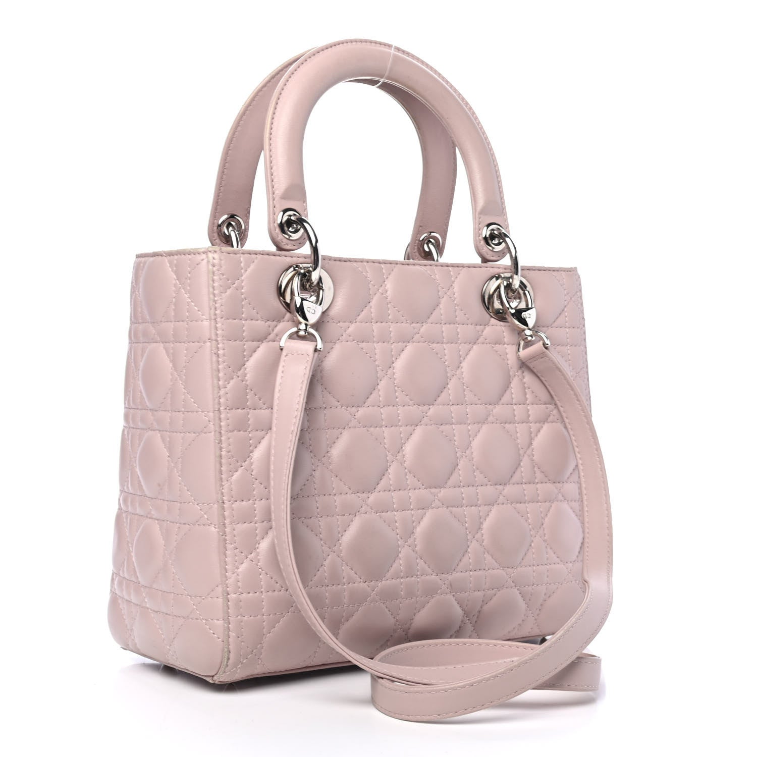 Christian Dior Lambskin Cannage Medium Lady Dior Light Pink 2 of 5