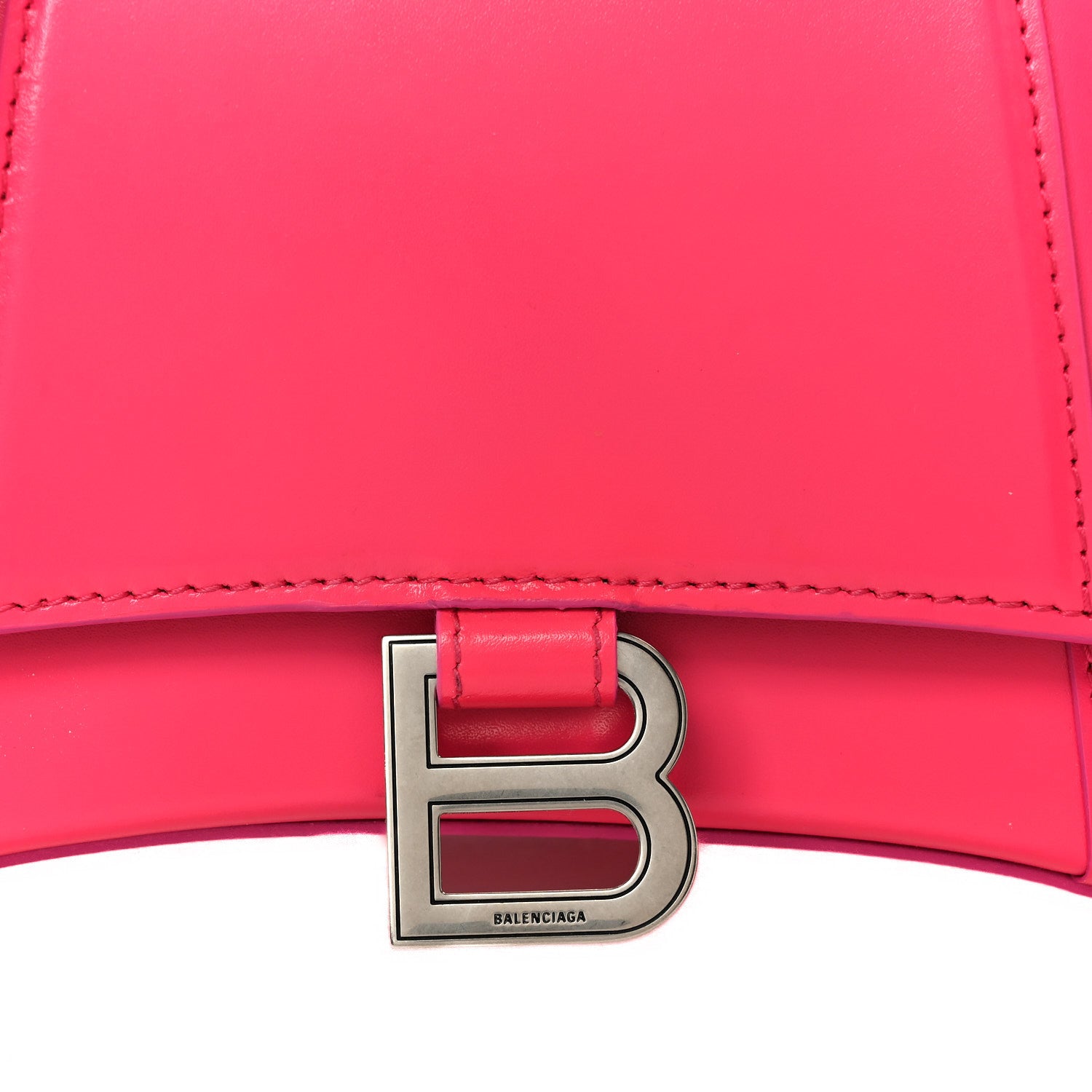 Balenciaga Shiny Box Calfskin Small Hourglass Top Handle Bag Acid Fuchsia 8 of 10
