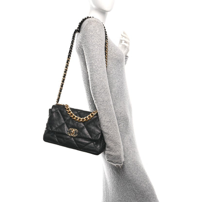 Chanel Goatskin Quilted Large Chanel 19 Flap Black 3 of 11