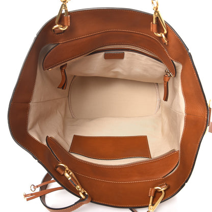 Chloe Smooth Calfskin Suede Medium Myer Double Carry Bag Caramel 5 of 11