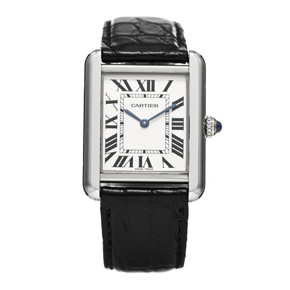 Cartier Stainless Steel Alligator 24mm Tank Solo Quartz Watch 1 of 5