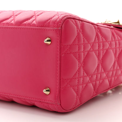 Christian Dior Lambskin Cannage Medium Lady Dior Fuchsia 10 of 10