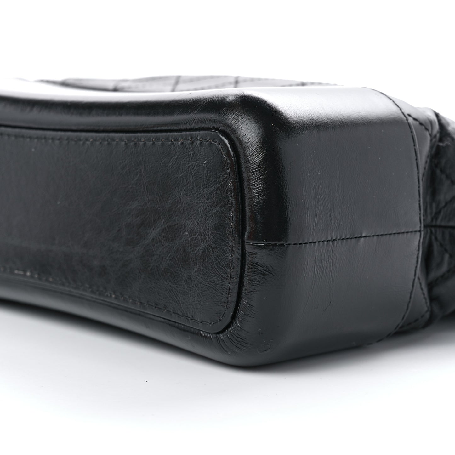 Aged Calfskin Quilted Medium Gabrielle Hobo Black