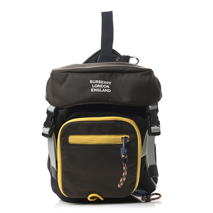 Burberry Nylon Medium Leo Sling Bag Black Yellow Grey 1 of 9