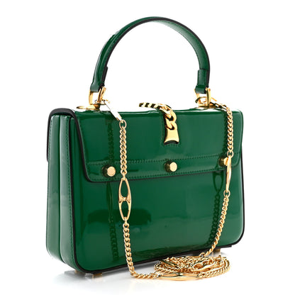 Gucci Mousse Top Patent Small Sylvie 1969 Top Handle Bag Emerald 3 of 10