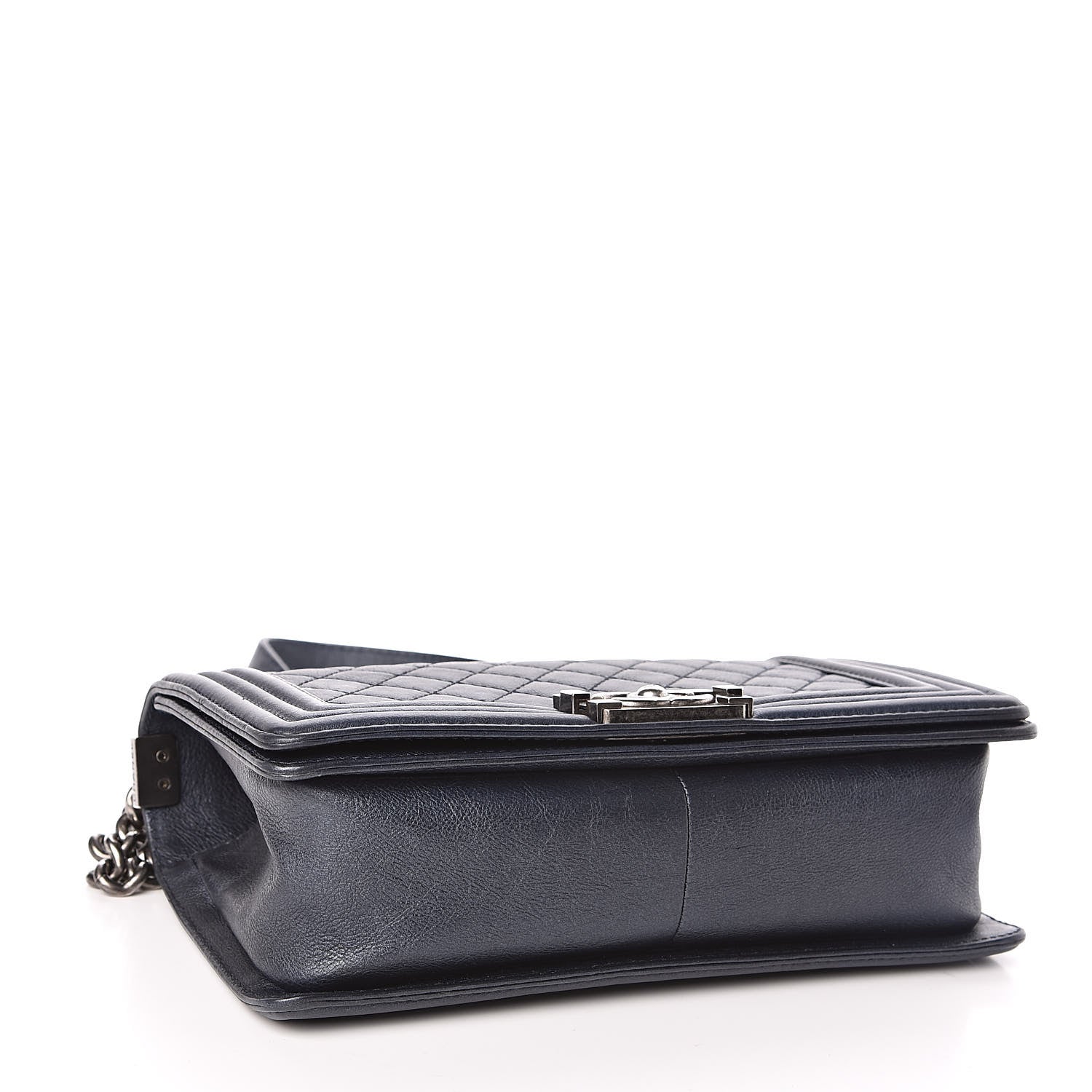 Chanel Calfskin Quilted Medium Boy Flap Dark Navy 4 of 10