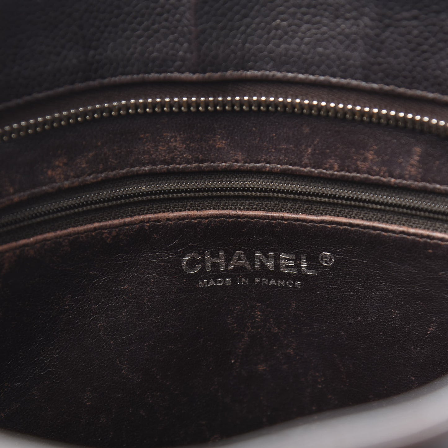 Caviar Quilted Medallion CC Tote Dark Brown