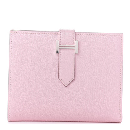 Hermes Chevre Mysore Bearn Compact Wallet Rose Sakura 1 of 7