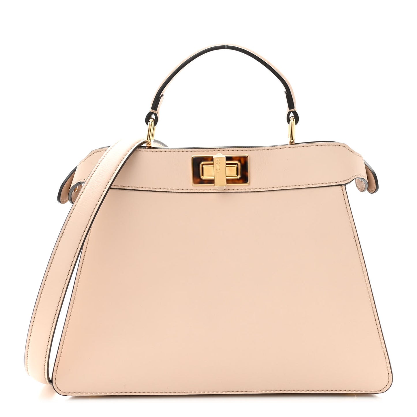 Vitello Seta Shiny Nappa Plexiglass Small Peekaboo I SEE U Satchel Poudre