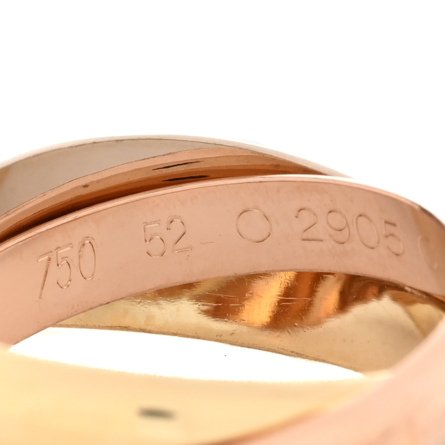 Cartier 18K Pink Yellow White Gold Classic Les Must De Cartier Trinity Ring 52 6 4 of 4