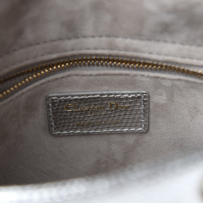 Christian Dior Metallic Lizard Small Lady Dior Argent 5 of 9