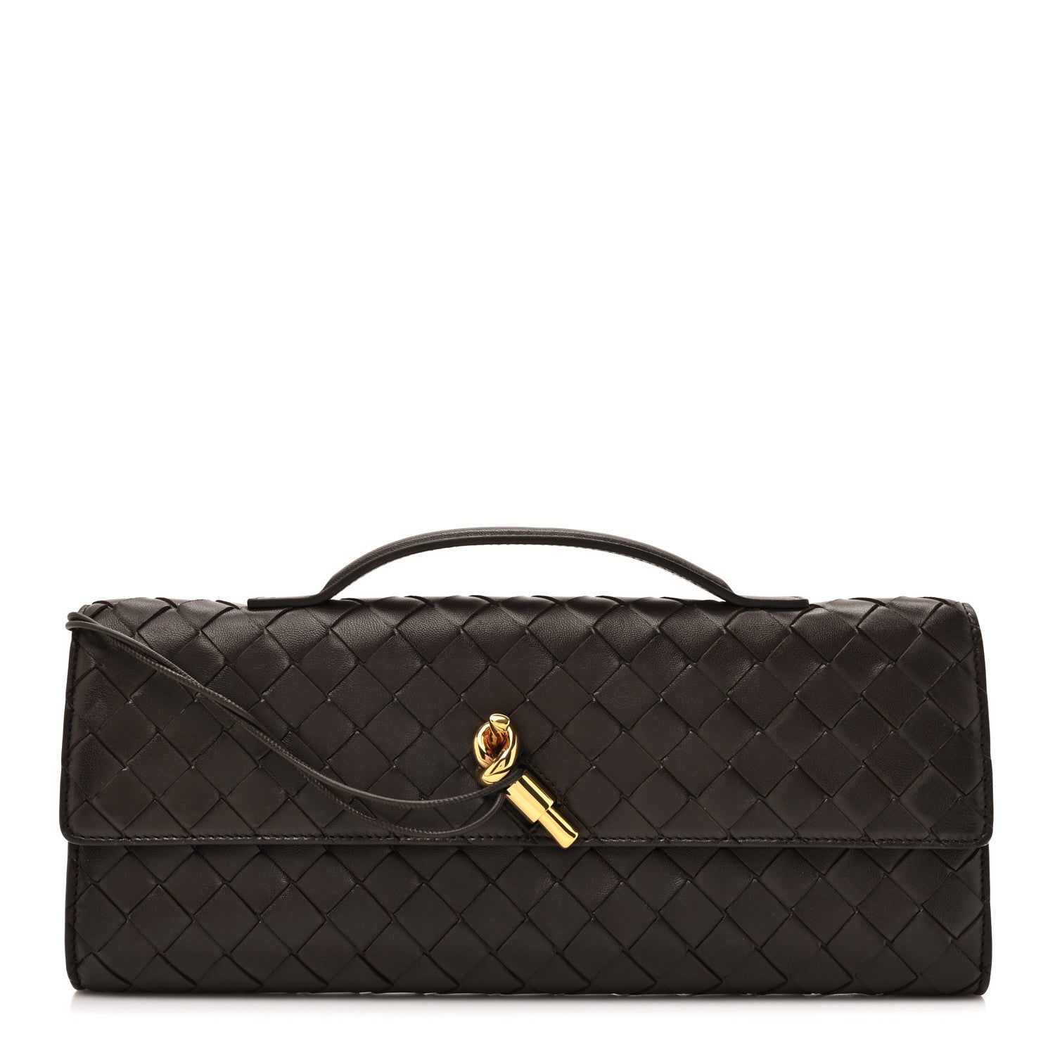 Bottega Veneta Nappa Intrecciato Long Andiamo Top Handle Clutch Fondant 1 of 7