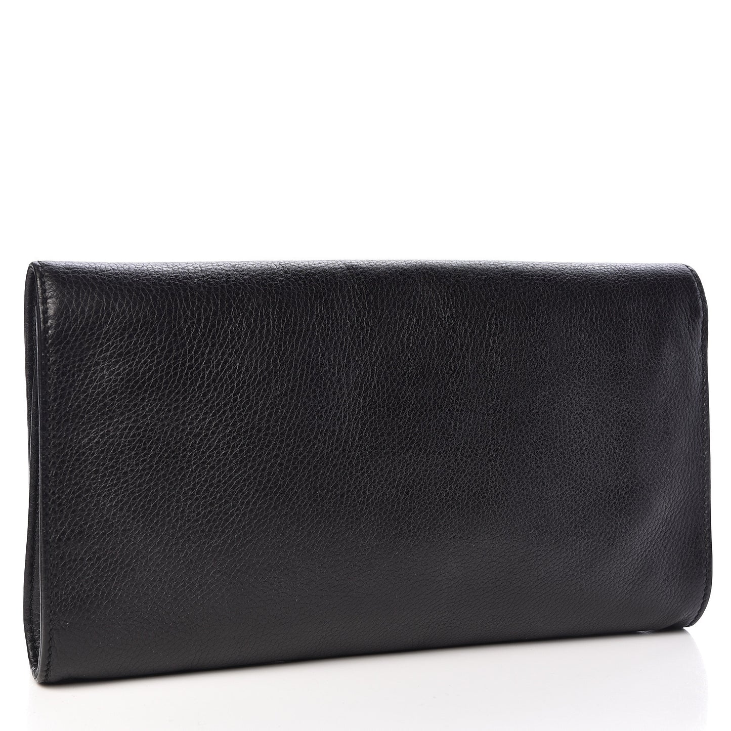 Pebbled Calfskin Medium Soho Clutch Black