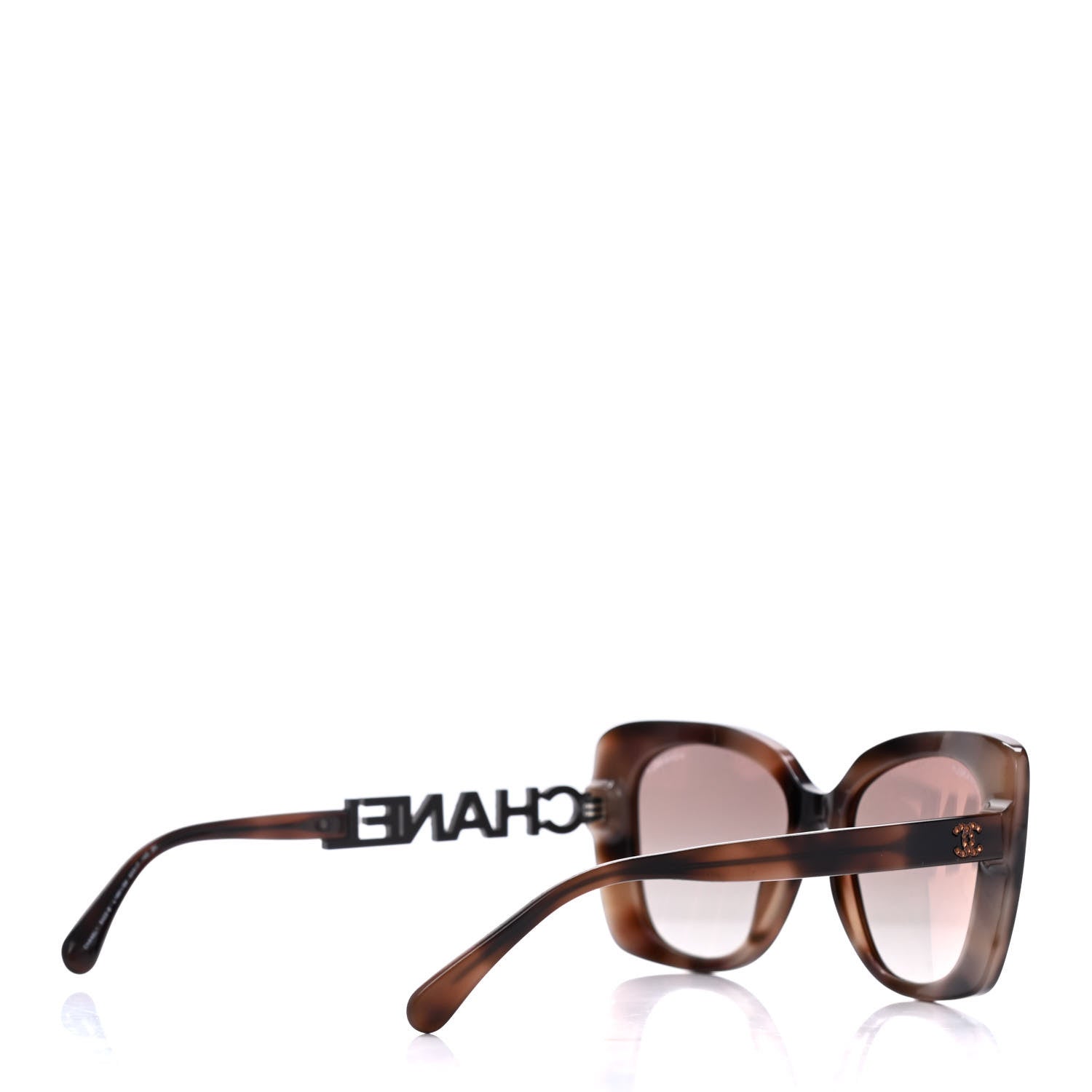 Chanel Acetate Strass Square Sunglasses 5422 Tortoise 4 of 9