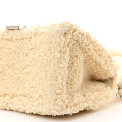 Balenciaga Curly Faux Shearling Small Hourglass Top Handle Bag Beige 12 of 12