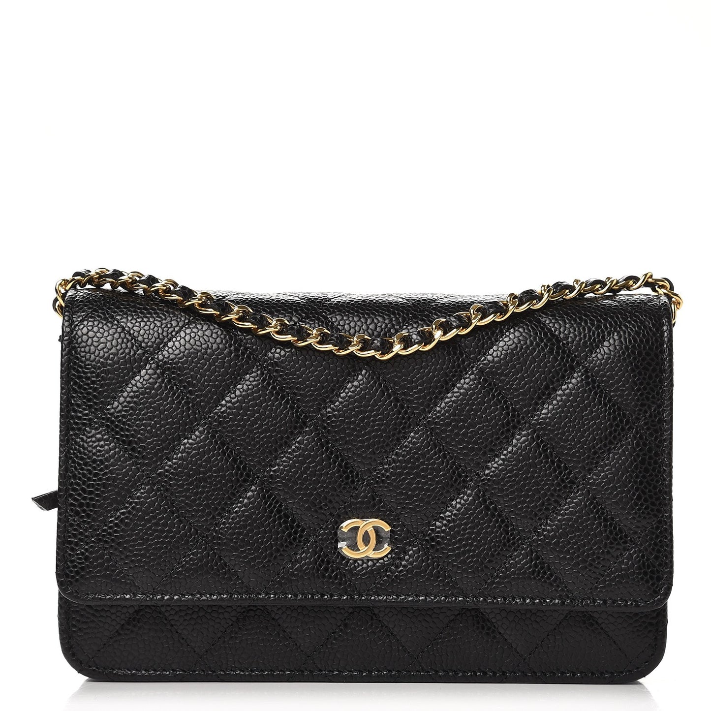 Caviar Quilted Wallet On Chain WOC Black