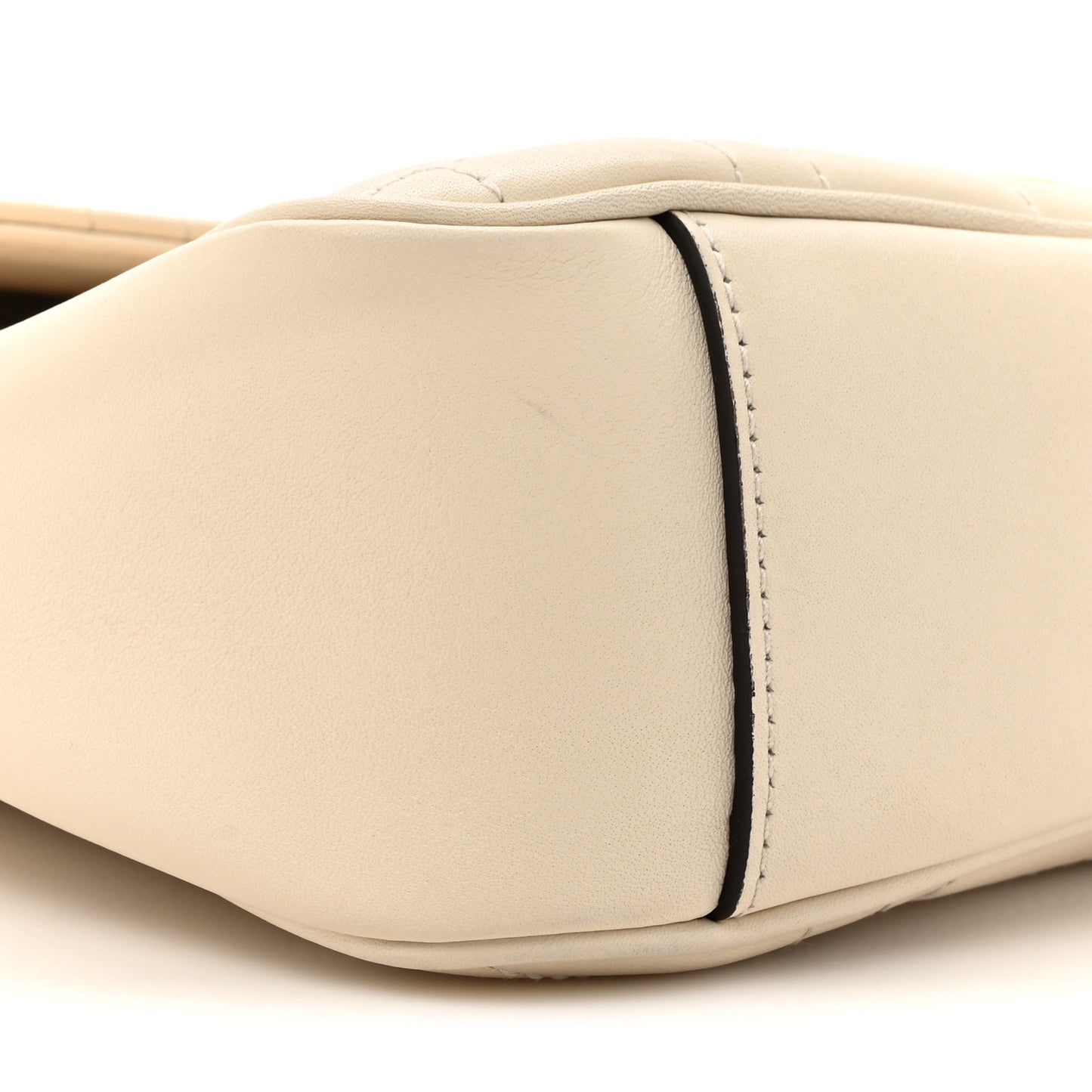 Calfskin Matelasse Studded Medium GG Marmont Shoulder Bag White