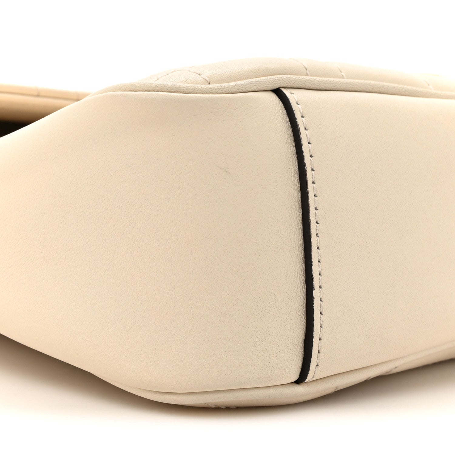 Gucci Calfskin Matelasse Studded Medium GG Marmont Shoulder Bag White 10 of 14