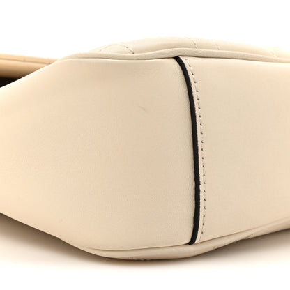 Gucci Calfskin Matelasse Studded Medium GG Marmont Shoulder Bag White 10 of 14
