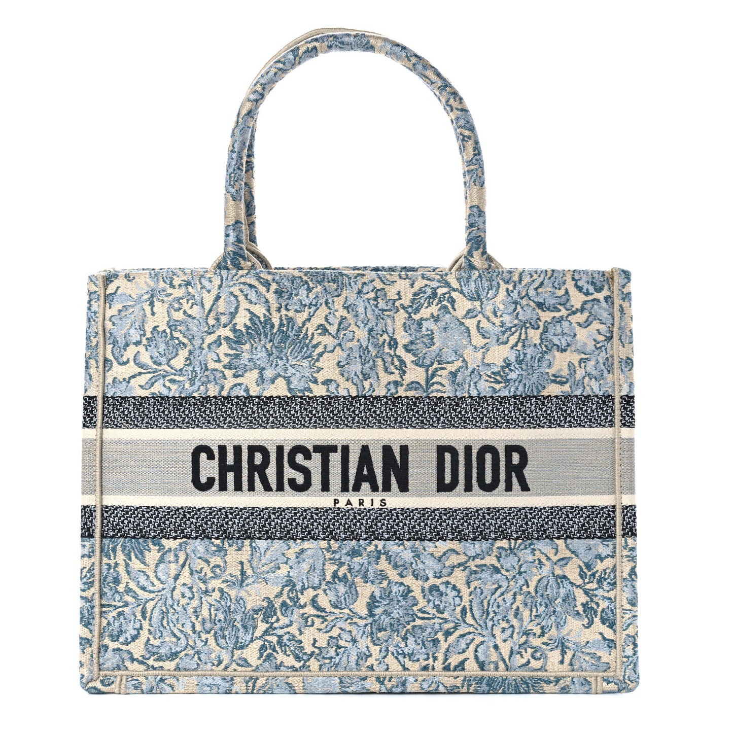 Canvas Embroidered Medium Brocart Book Tote Blue