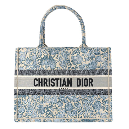 Christian Dior Canvas Embroidered Medium Brocart Book Tote Blue 1 of 10