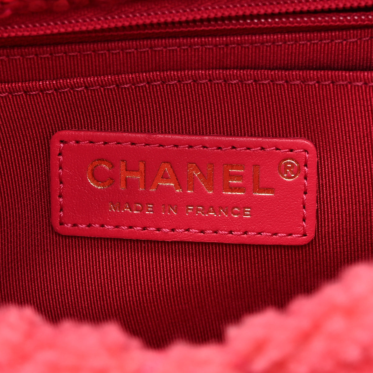Chanel Shearling Tweed Quilted Mini Square Flap Bag Pink 6 of 10