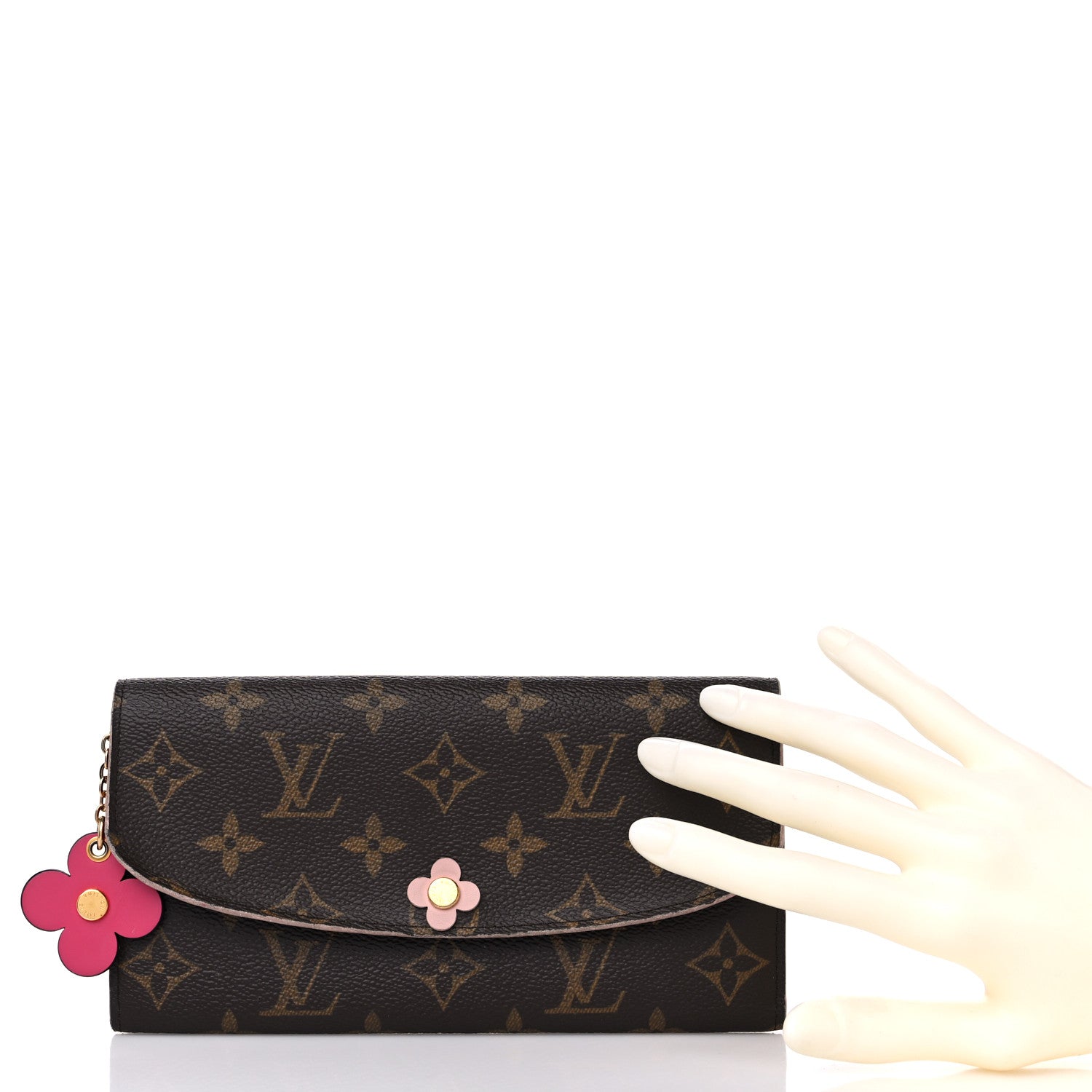 Louis Vuitton Monogram Bloom Flower Emilie Wallet Fuchsia 2 of 15