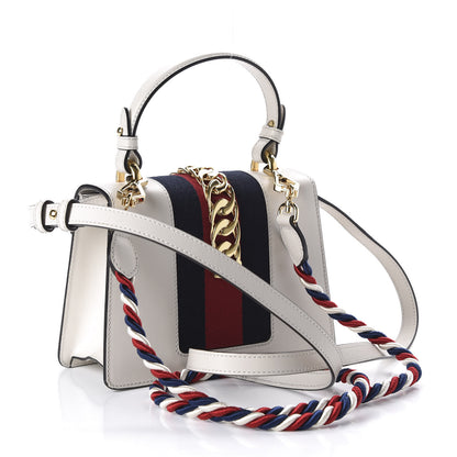 Gucci Calfskin Mini Sylvie Top Handle Bag White 3 of 10