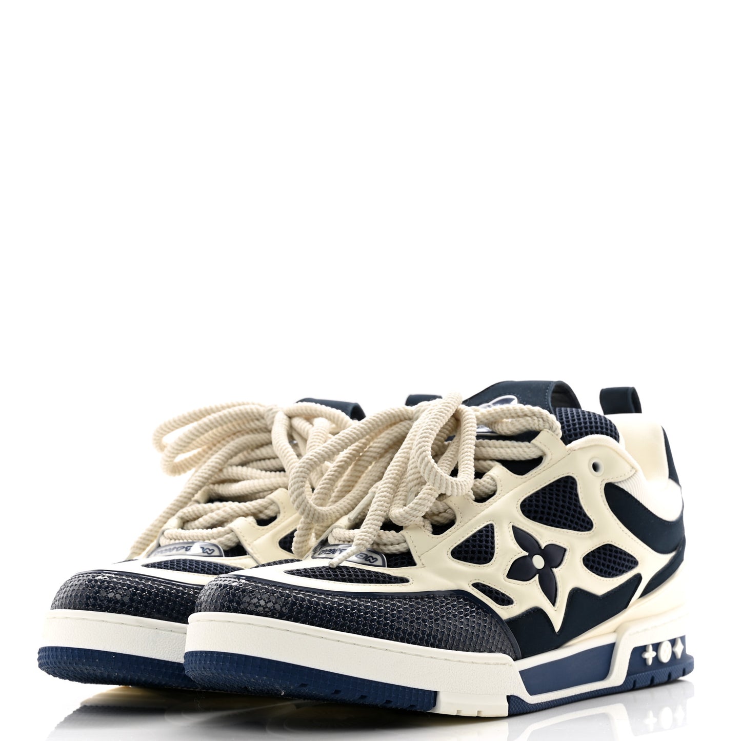 Mens LV Calfskin Mesh Skate Sneaker 11 Marine