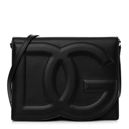 Dolce & Gabbana Calfskin DG Logo Flap Crossbody Bag Black 1 of 11